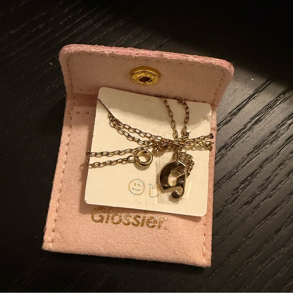 Glossier Limited Edition Gold Necklace with G Pendant